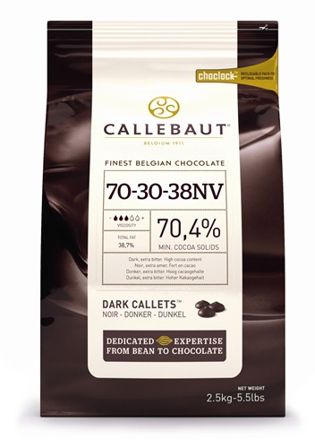 Callebaut 70% Dark Chocolate Pistoles 2.5kg