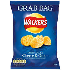 Walkers Grab Bag Cheese & Onion Crisps 32 x 50g