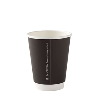 Black Double Walled Cups 12oz x25