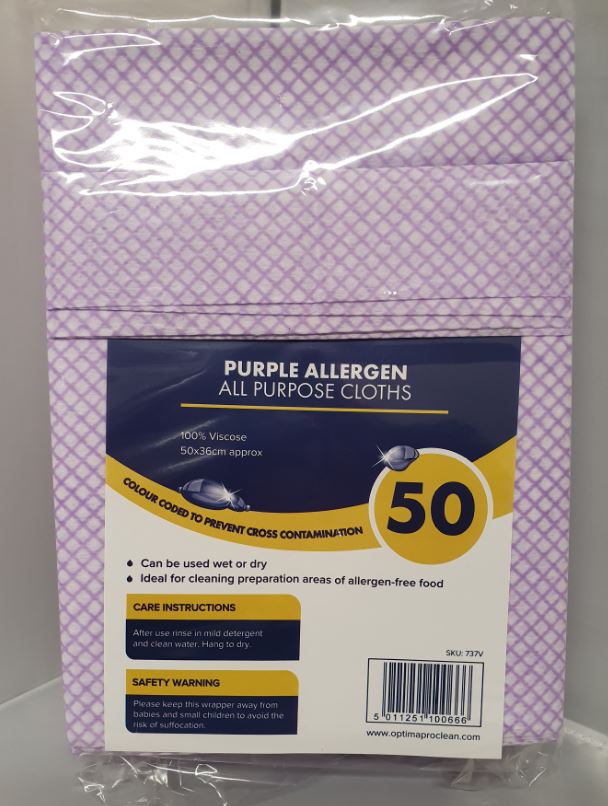 All Purpose Cloths - Allergen (Purple) x50