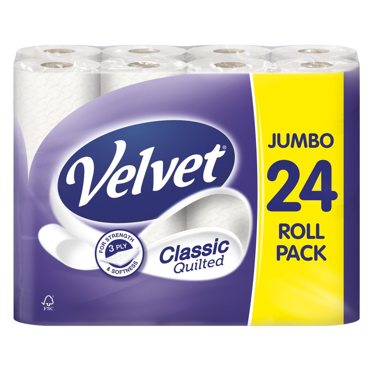 Velvet White Toilet Rolls 24 Roll