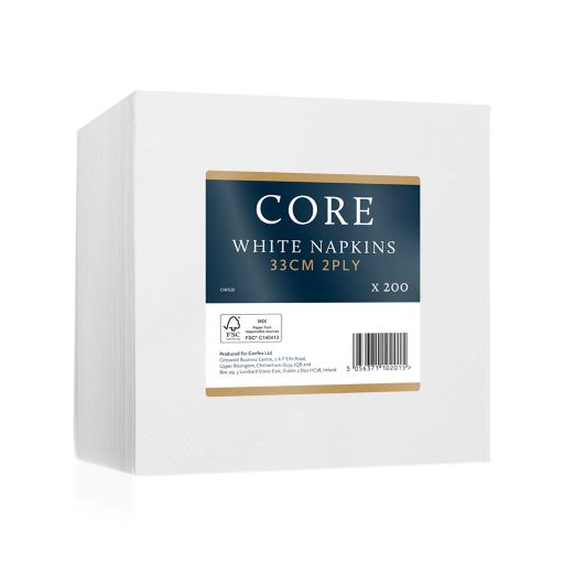 Core White Napkins 33cm 2ply x200