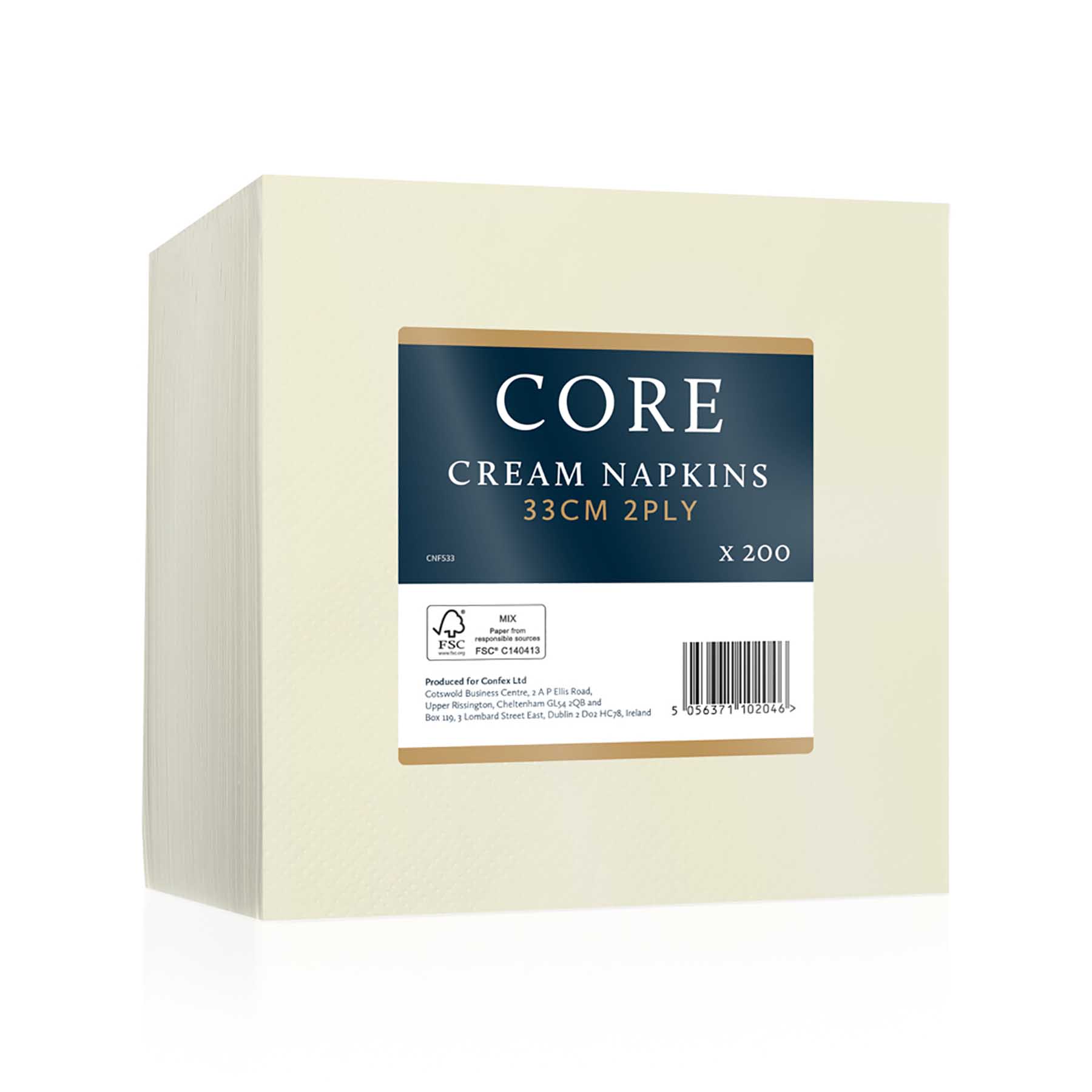 Core 33cm 2ply Cream Napkins x200