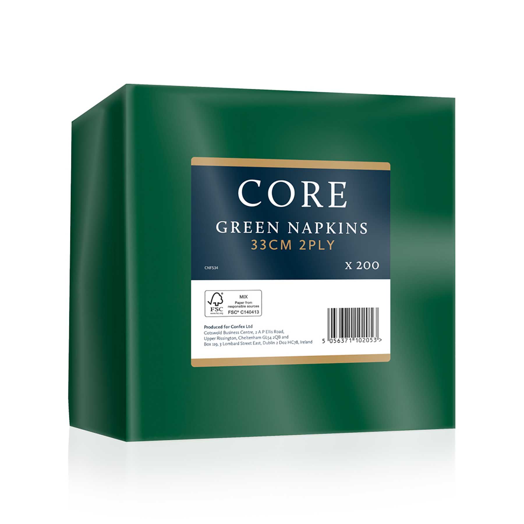Core 33cm 2Ply Green Napkins x200