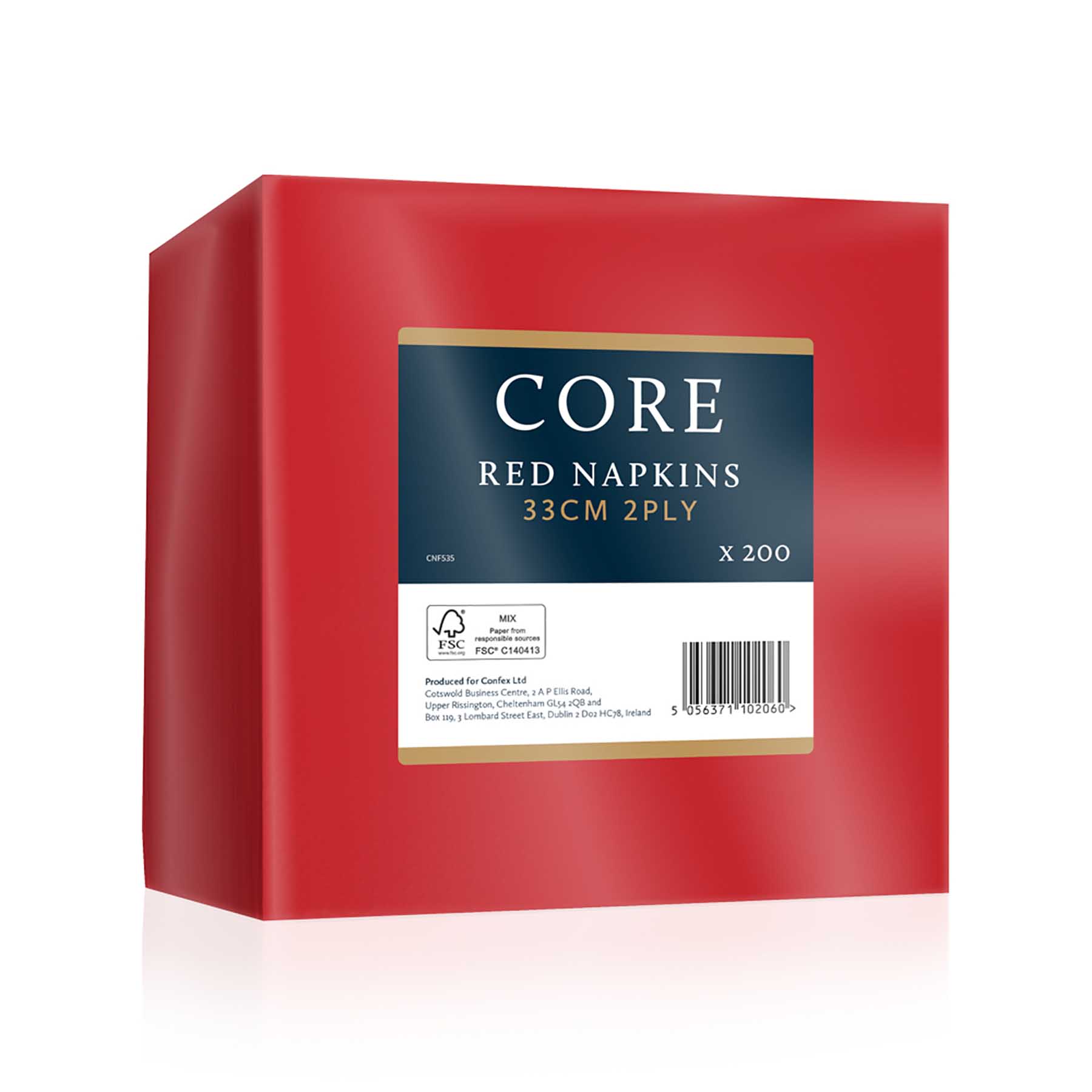 Core 33cm 2ply Red Napkins x200