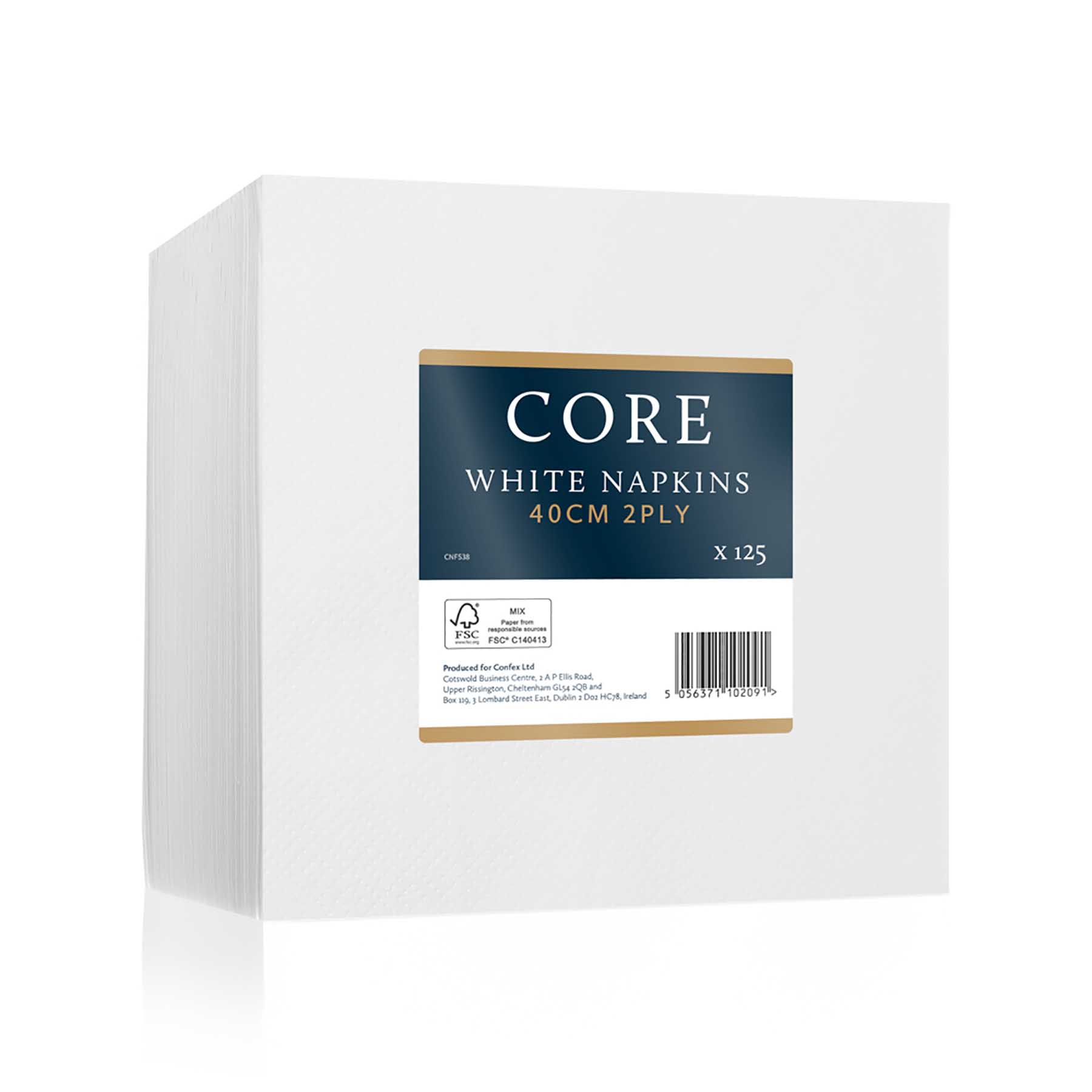 Core 40cm 2ply White Napkins x125