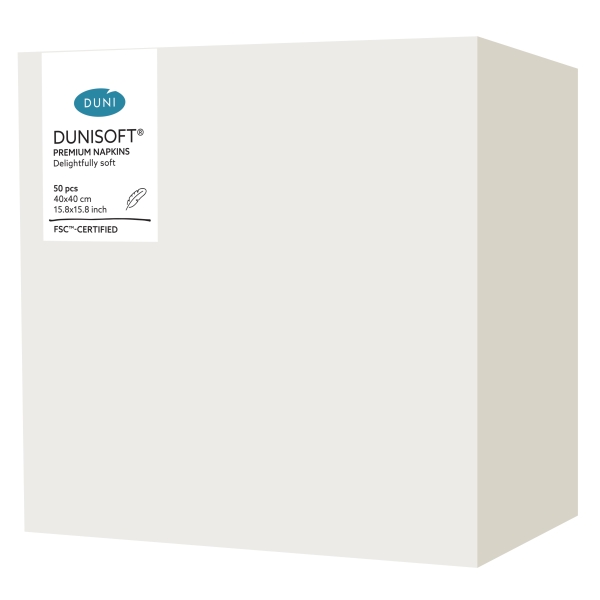 Dunisoft White Napkins 40cm 12 x 50s