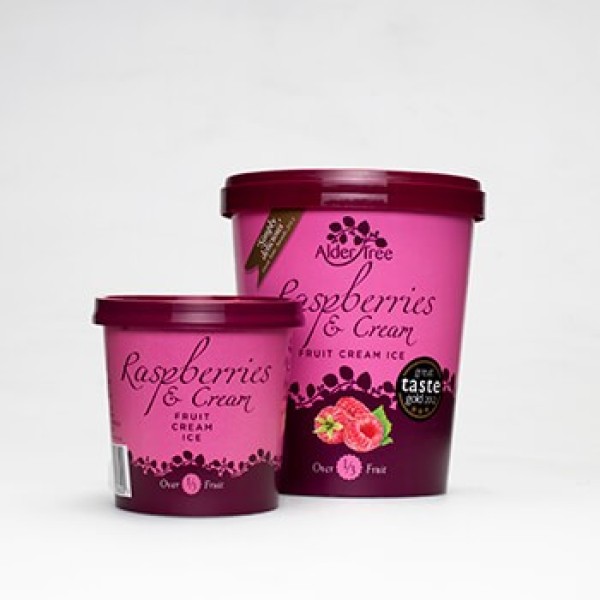 Alder Tree Raspberry & Cream Ice Cream 12 x 125ml